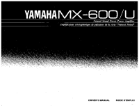 Yamaha MX-600 - Owners Manual